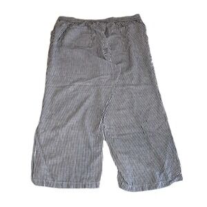 Old Navy Womens Gray Striped Pull On Linen Pants w/ Drawstring Plus Size 3X
